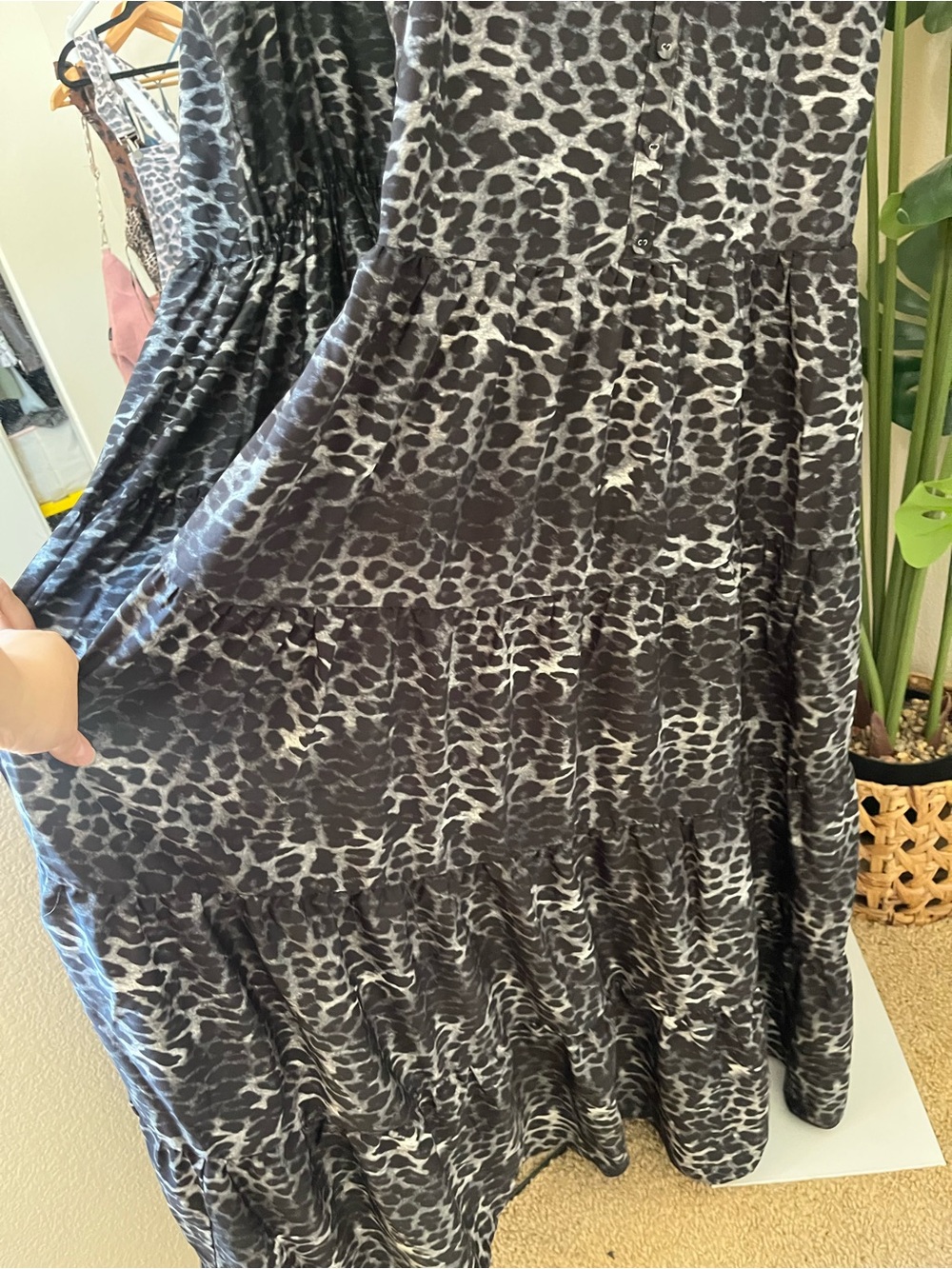 🖤 City Chic Maxi Aylin Black Leopard Maxi Dress XXS/12 NWT - Picture 6 of 8